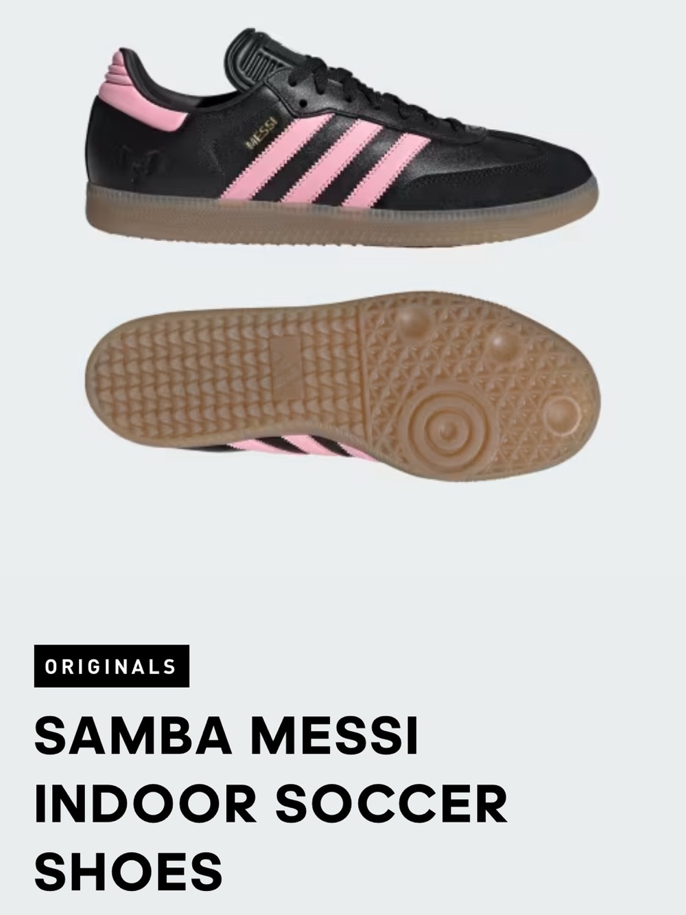 Adidas Samba Messi Inter Miami CF Pink Black Soccer Shoes Men’s 8.5 / Women’s 10